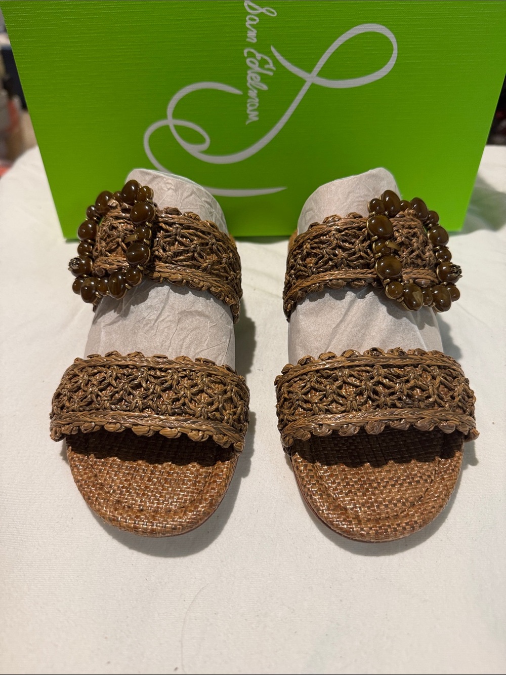 NIB Sam Edelman raffia sandals size 6.5.